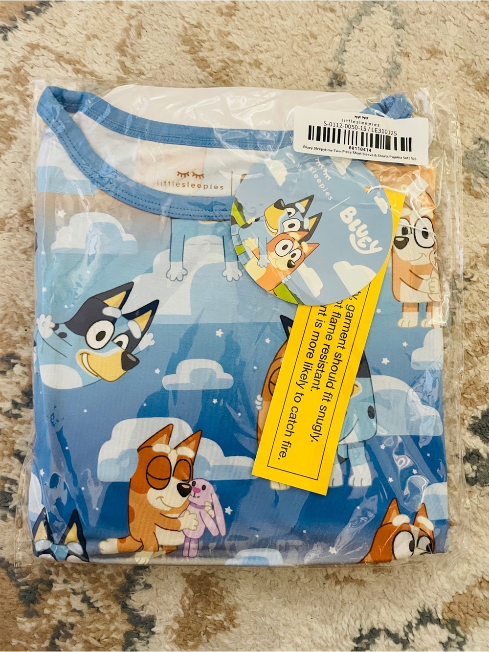 Little Sleepies  Bluey sleepytime short sleeve Pajama Set NWT size 5/6